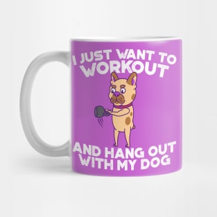 French Bulldog doing Kettlebell Swings Mug